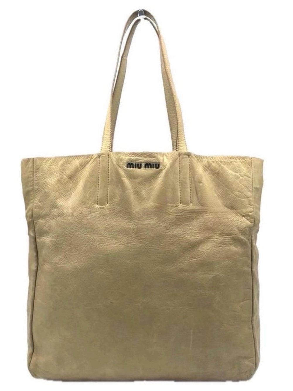 Miu Miu Light Beige Leather Tote
